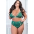 2-Piece High Waist Panty and Bra Set - Green Quartz Q/S One Size Queen