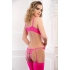 2pc Open Crotch Criss Cross Teddy - Glowing Pink