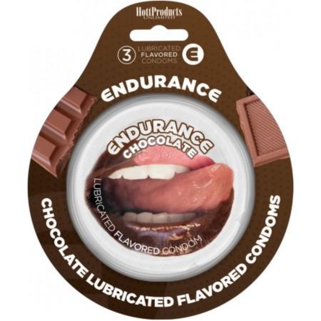 Chocolate-Flavored Endurance Condoms (3-Pack) - Premium Quality