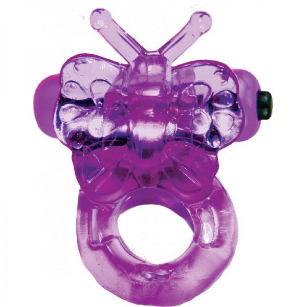 Purrfect Pet Butterfly Vibrating Ring - Purple