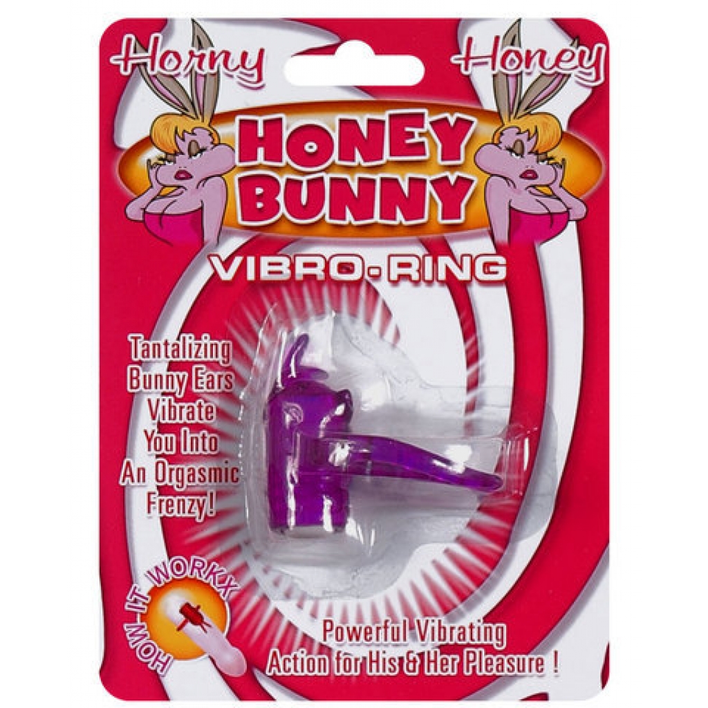 Horny Honey Bunny Vibrating Cock Ring - Purple