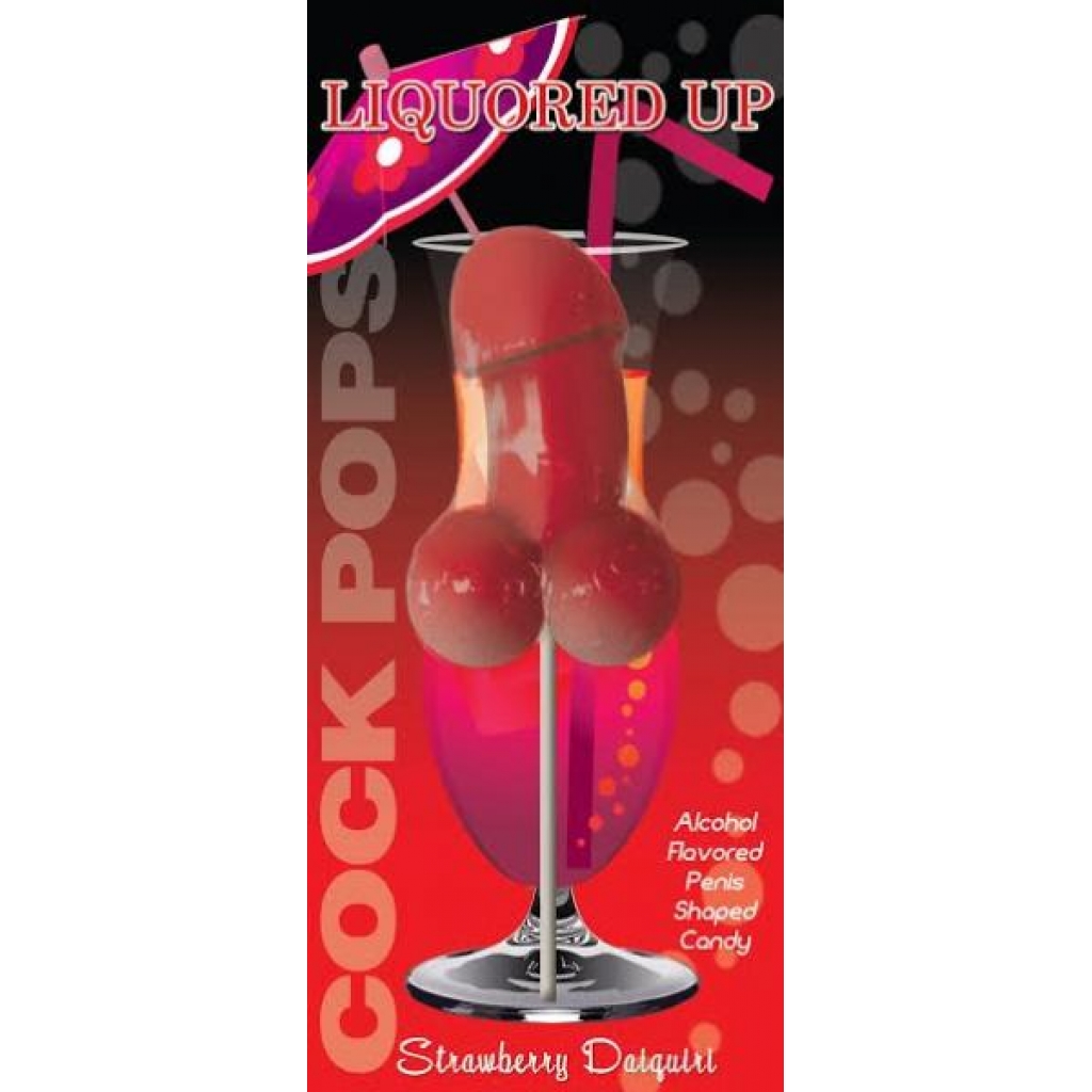 Liquored Up Cock Pop: Strawberry Daiquiri Flavored Lollipop