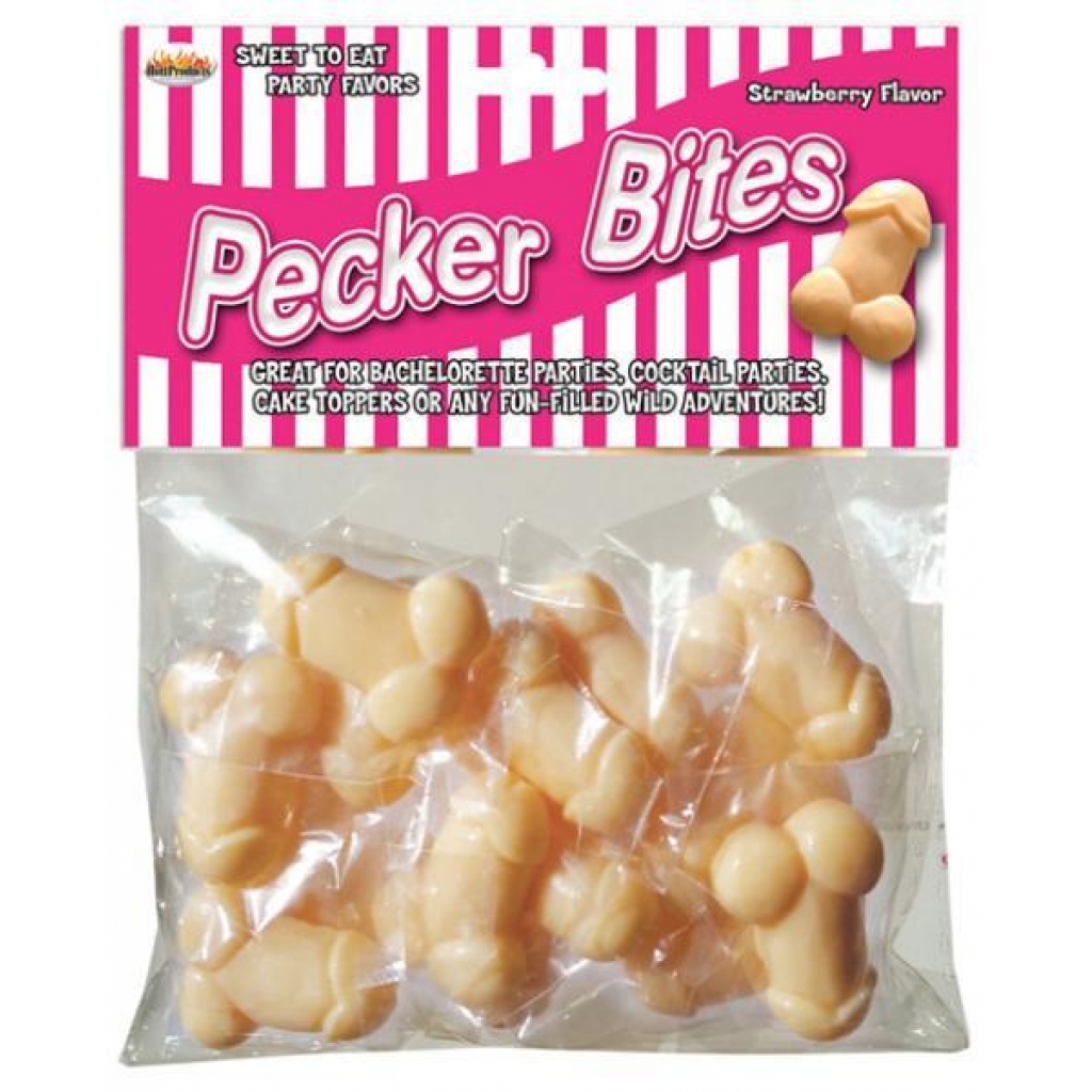 Pecker Bites Strawberry Candy - 16 Pieces