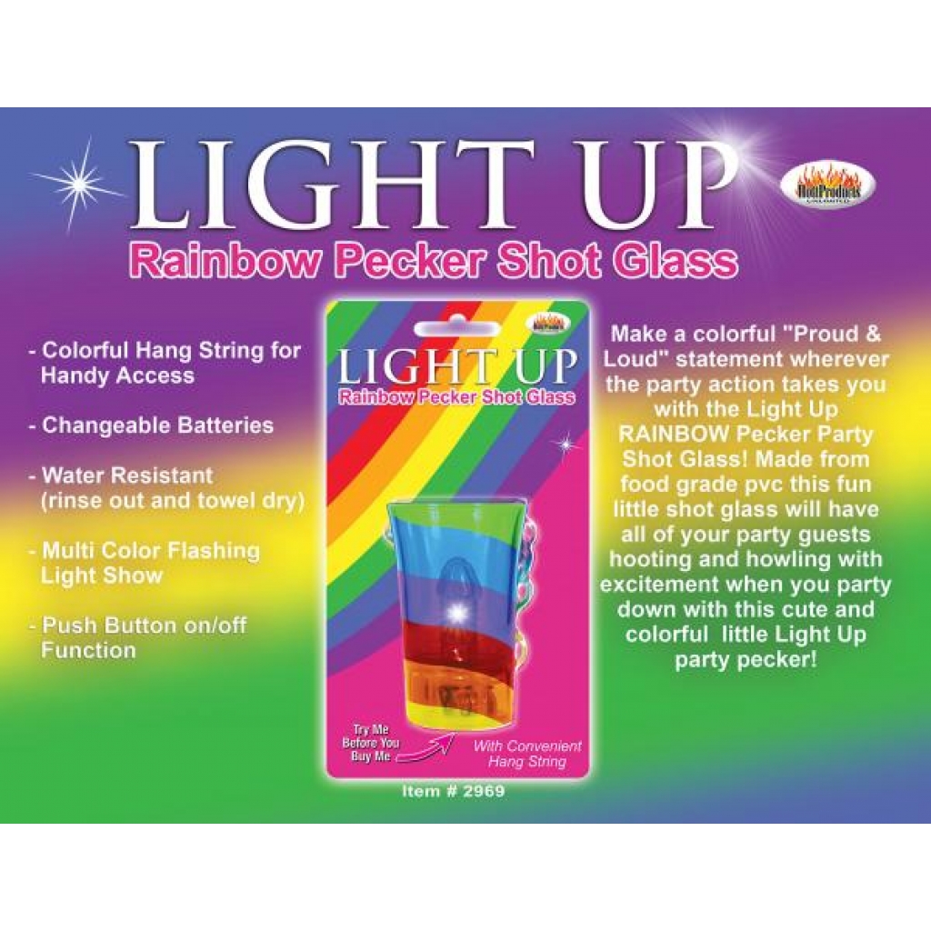 Light Up Rainbow Pecker Shot Glass - Multi-Color