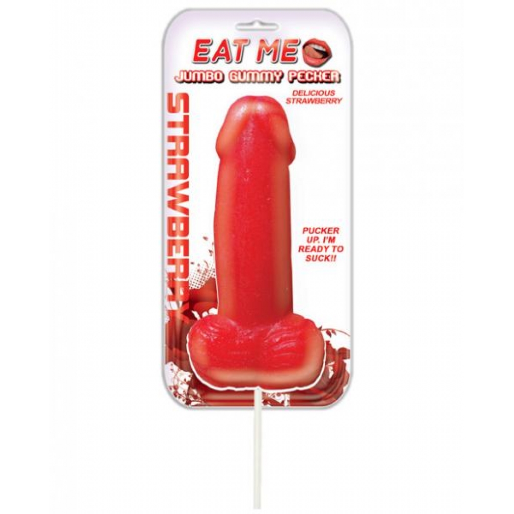 Jumbo Gummy Cock Pop - Strawberry Red