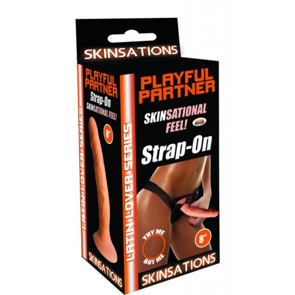 Latin Lover Playful Partner 8 Inch Strap-On - One Size Fits Most