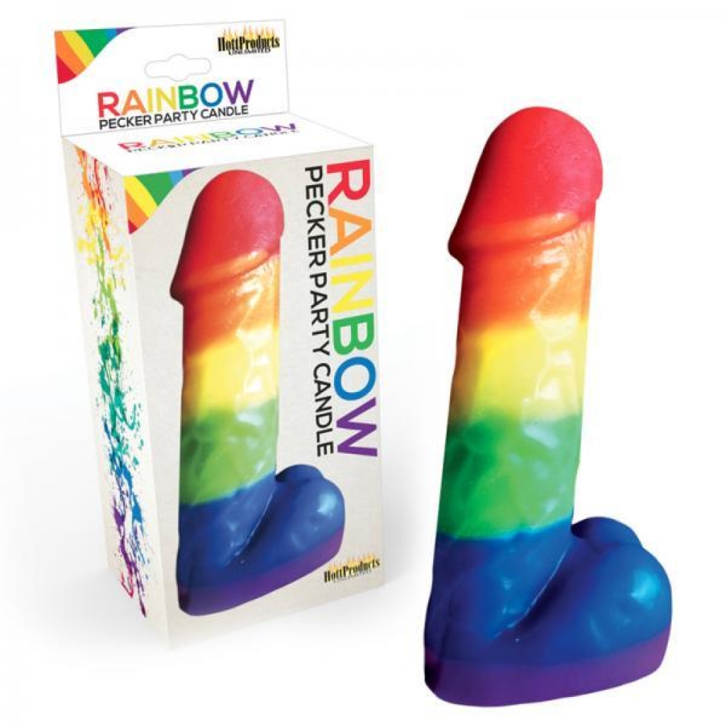 Rainbow Pecker Party Candle - 7 inches Multi-Color