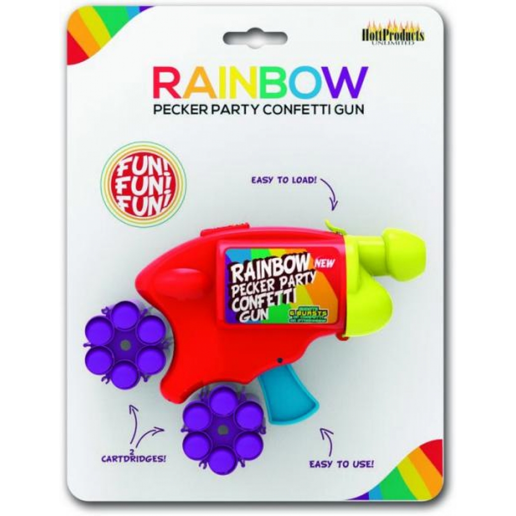 Rainbow Pecker Party Confetti Gun - Multi-Color