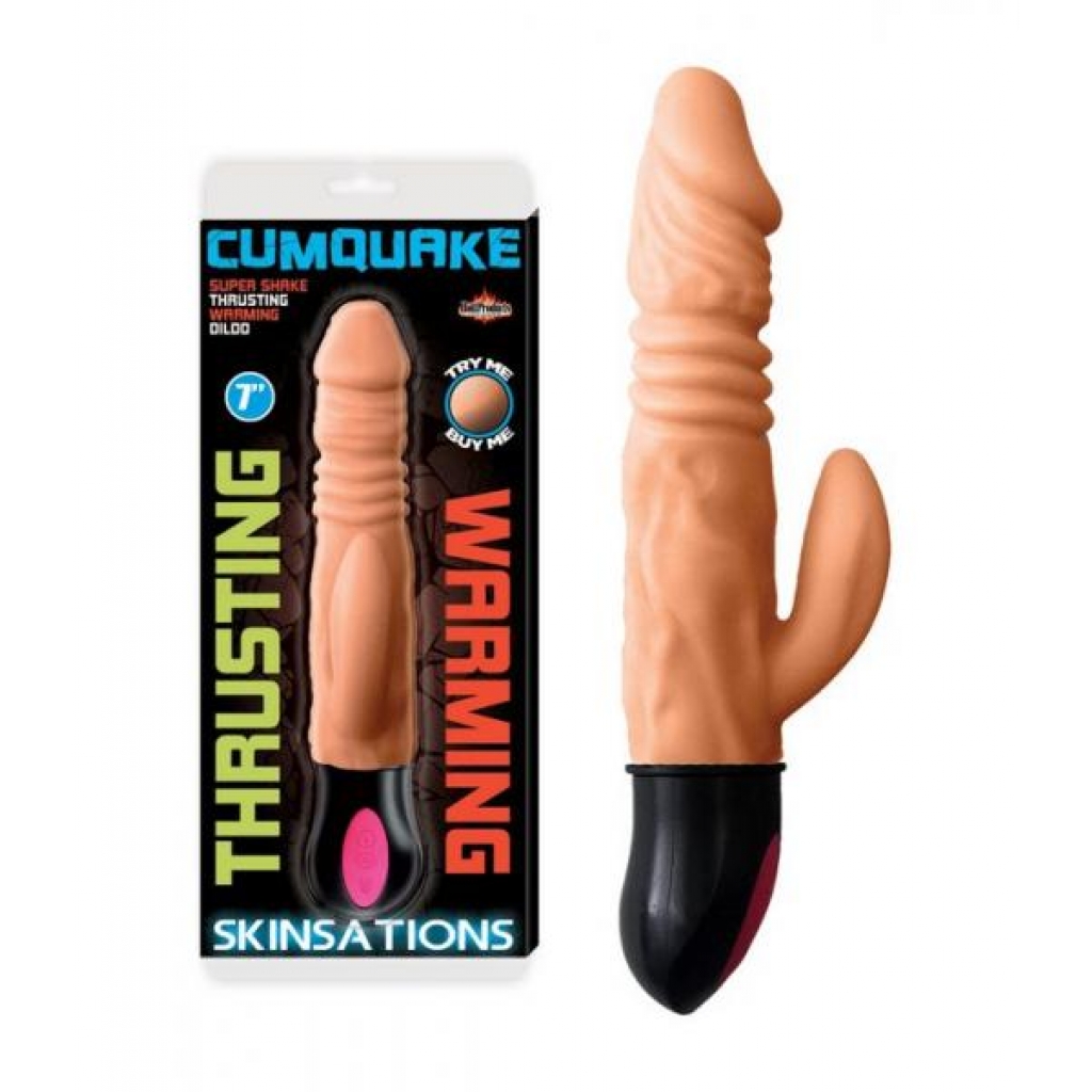 Skinsations Cum Quake Warming Dildo with Clit Stimulator