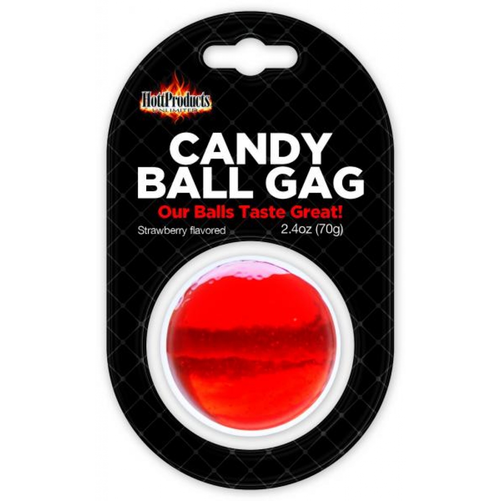 Candy Ball Gag - Strawberry Flavor, One Size Fits Most