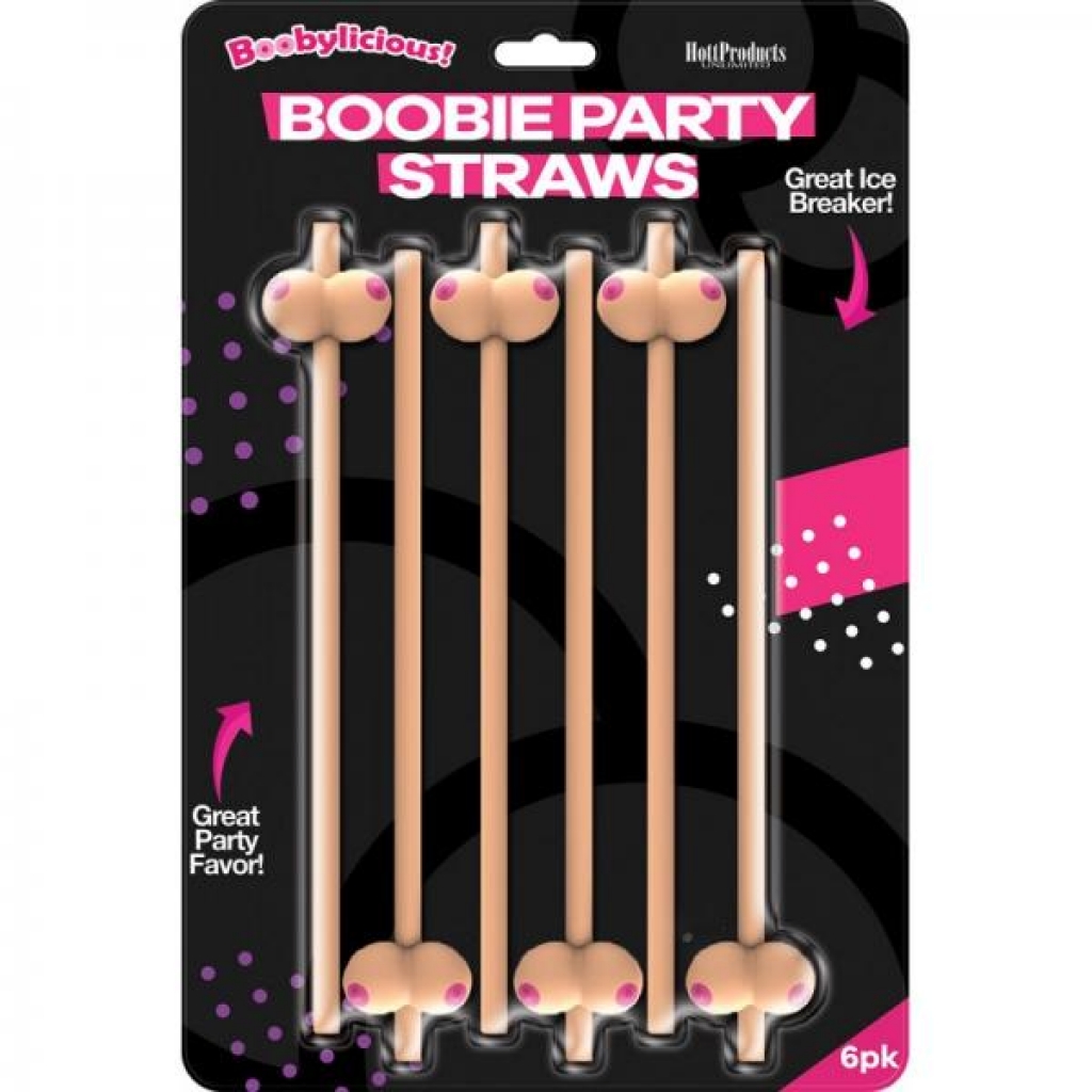 Beige Boobie Straws - 6 Pack Party Fun