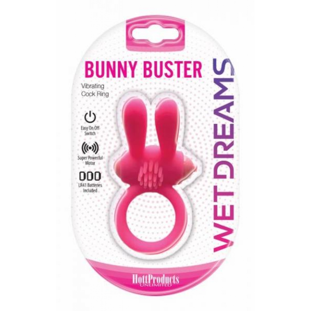 Wet Dreams Bunny Buster Cock Ring with Turbo Motor - Pink