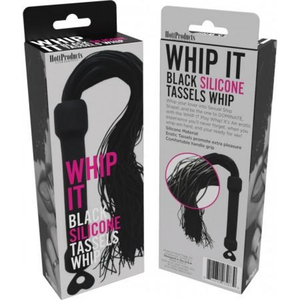 Whip It Black Pleasure Whip with Tassels