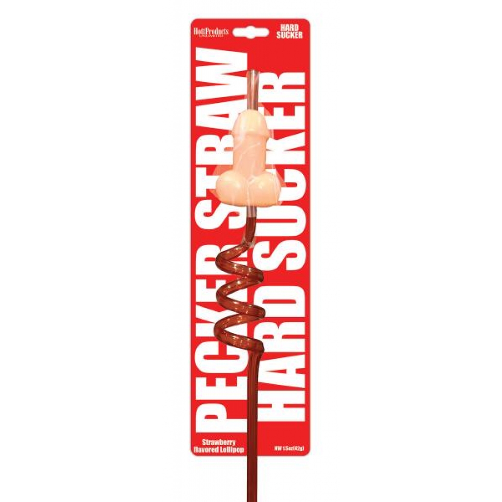 Candy Pecker Straw - Hard Candy Strawberry