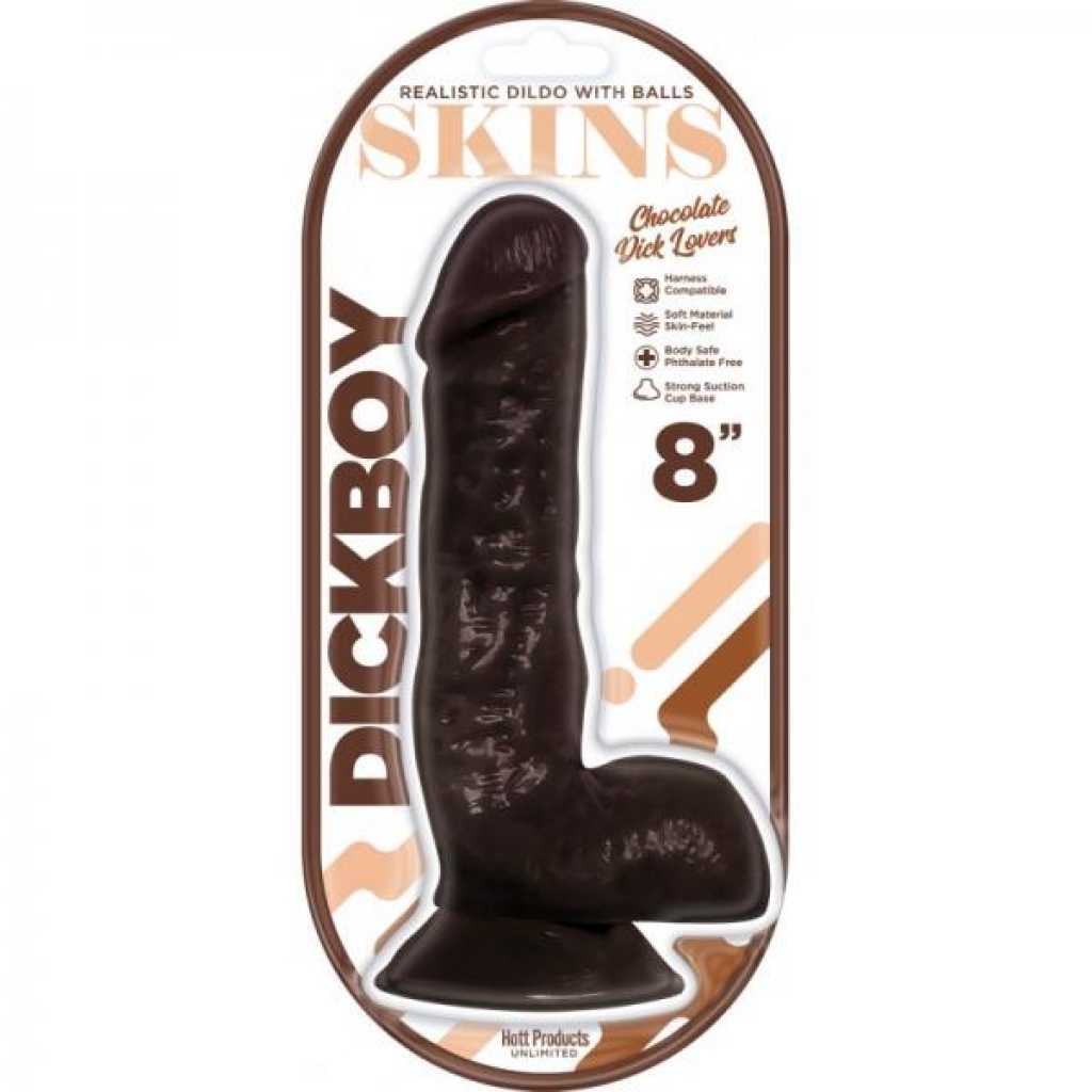 Dickboy Skins Chocolate Lovers 8-Inch Dildo - Brown