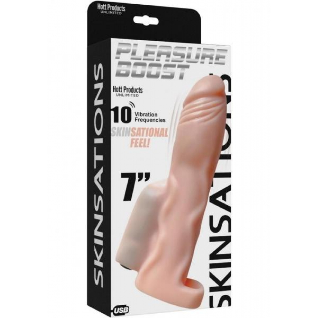 Skinsations Pleasure Boost Extreme Vibe Cock Sleeve - Nude