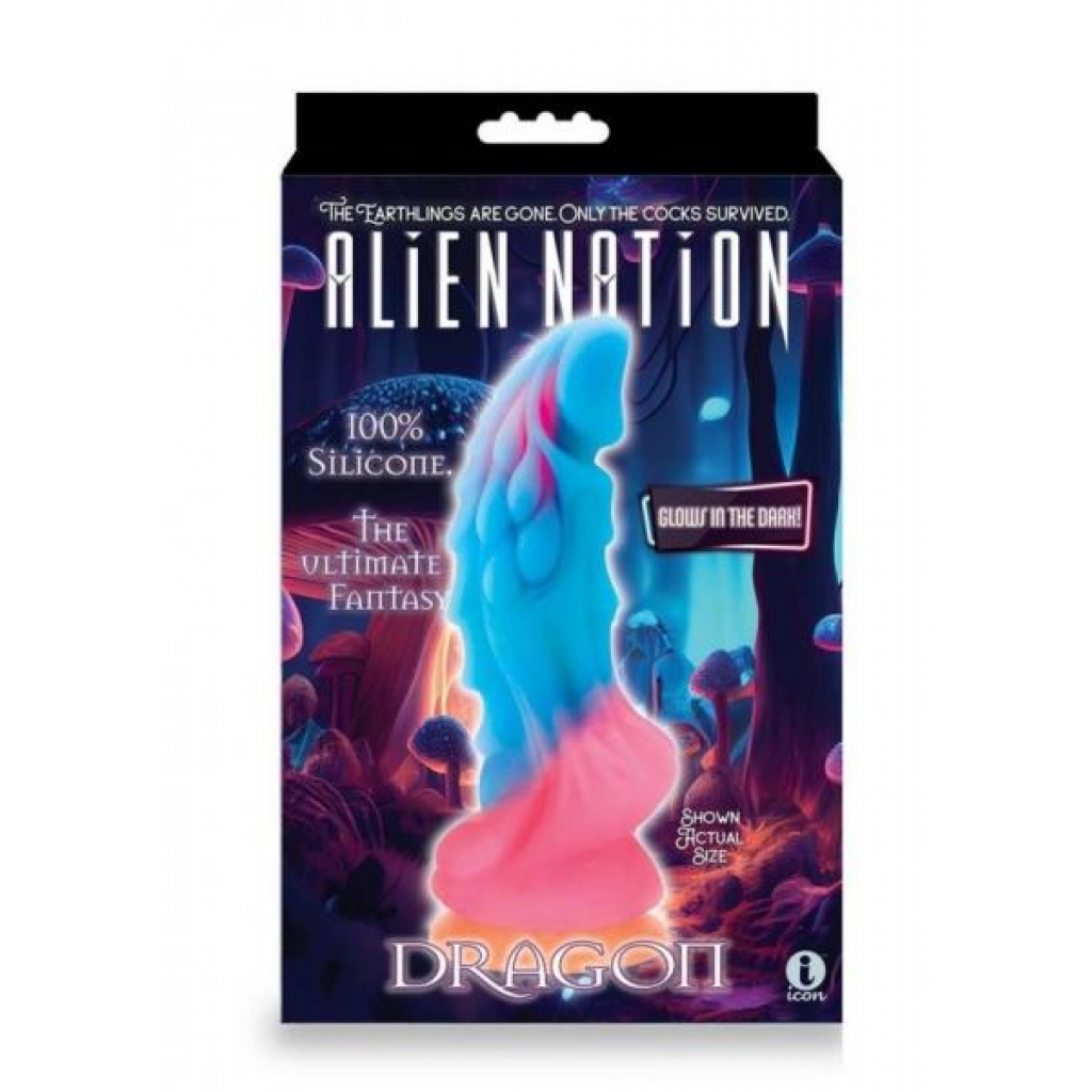 Alien Nation Glow Dragon Multi-Color Silicone Dildo