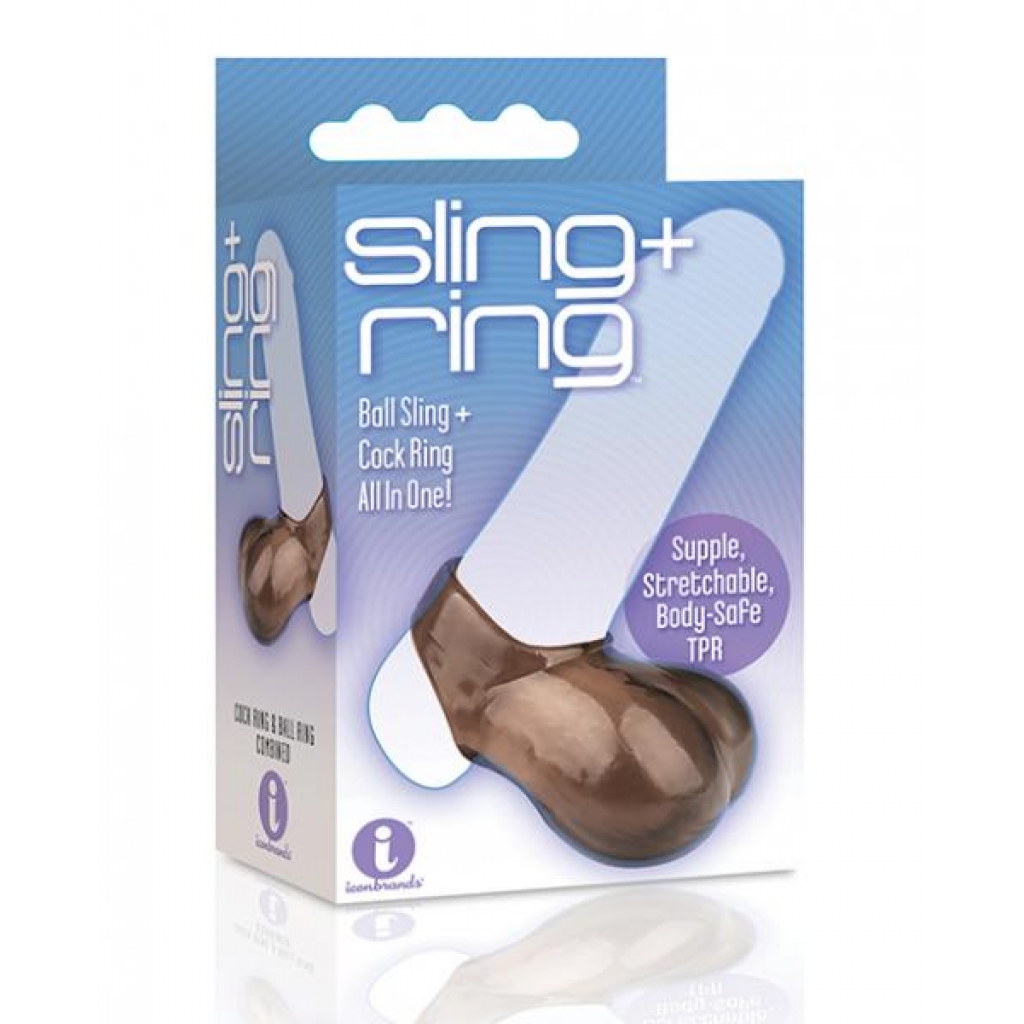 The Nines Ball Sling Plus - Ring Cock Ring and Ball Sling Smoke