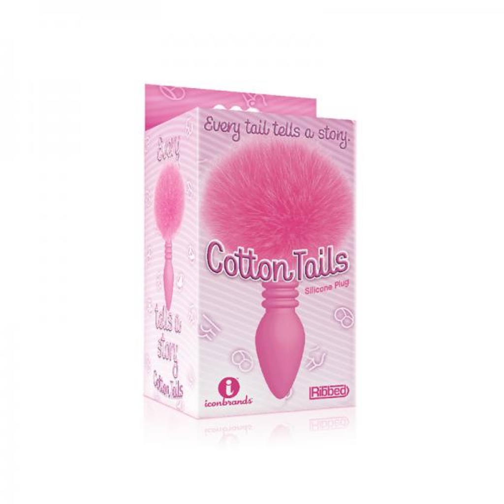 The 9s Cottontails Bunny Tail Butt Plug Ribbed Pink: Fun and Flirty Anal Toy