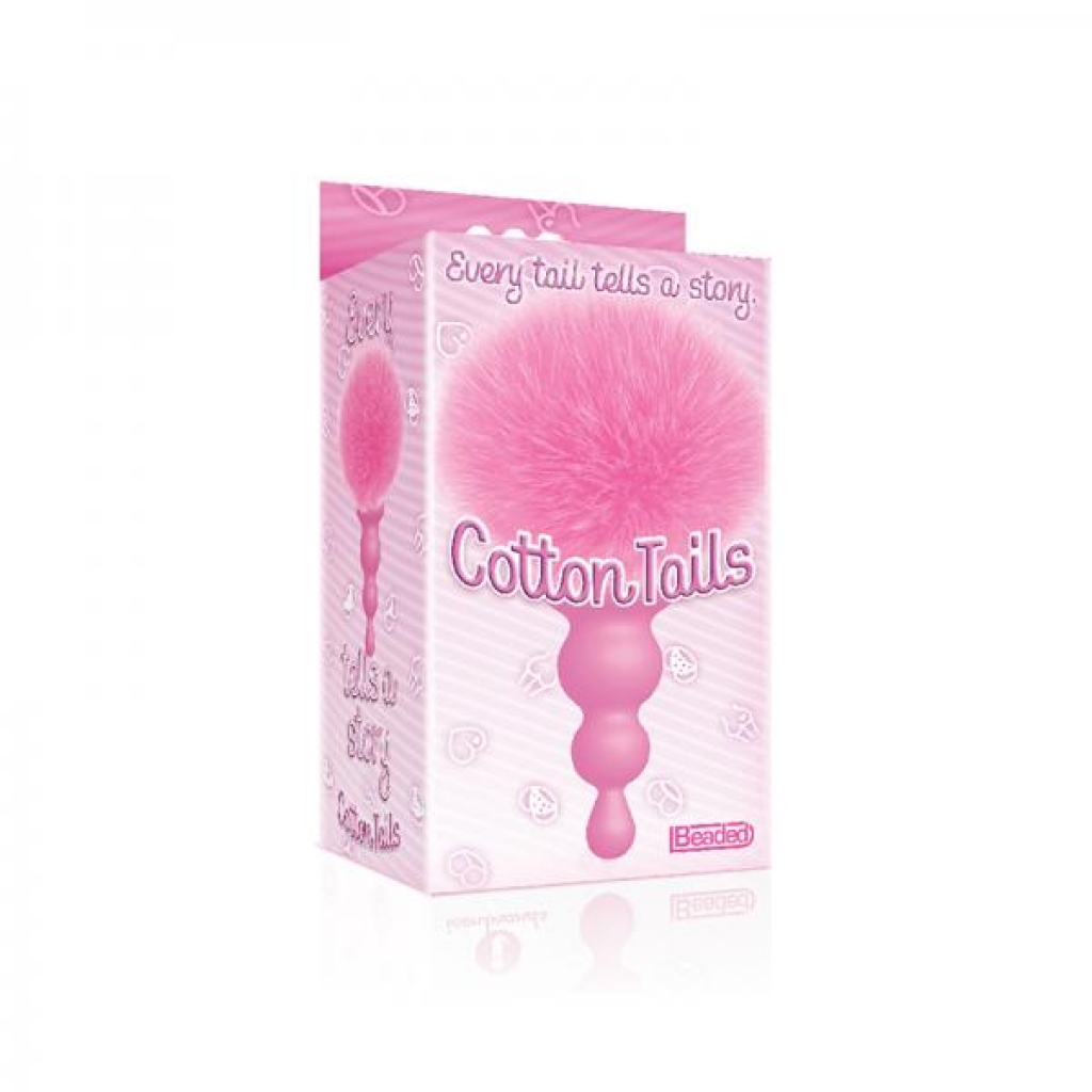 The 9s Cottontails Bunny Tail Butt Plug - Beaded Pink