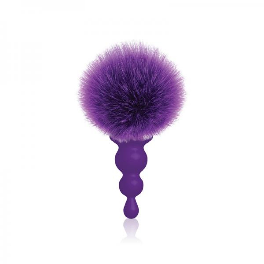 The 9s Cottontails Bunny Tail Butt Plug - Beaded Purple