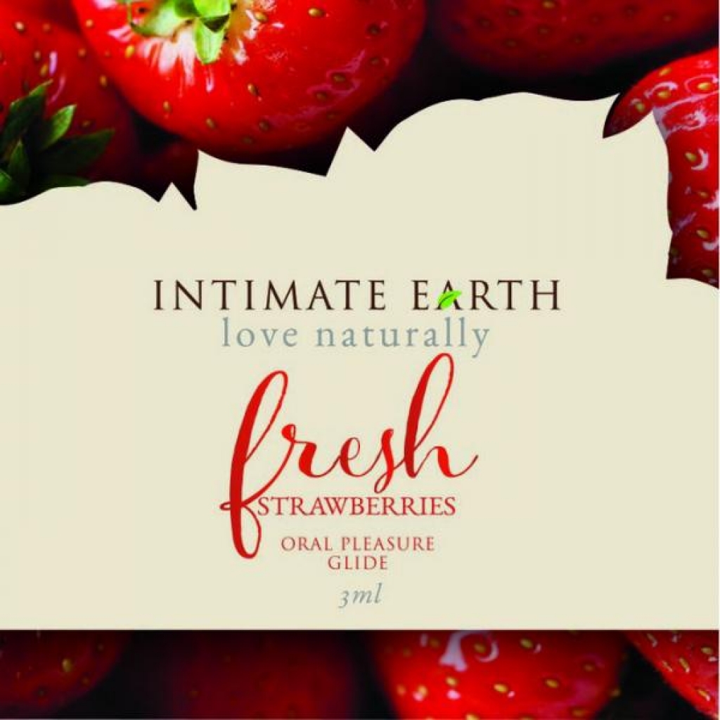 Intimate Earth Strawberry Flavored Glide - 0.10 oz Foil Pack