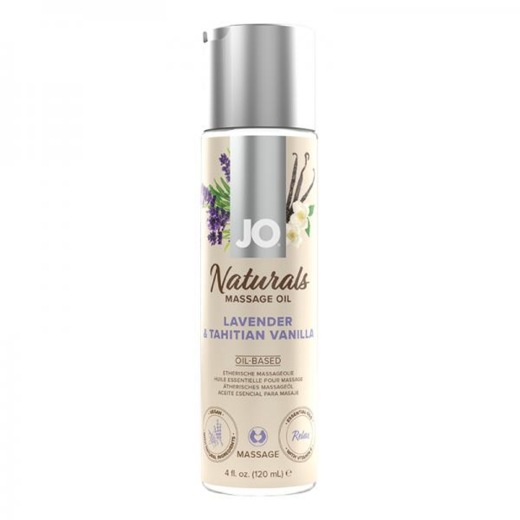 Jo Naturals Massage Oil Lavender & Vanilla - 4 Oz