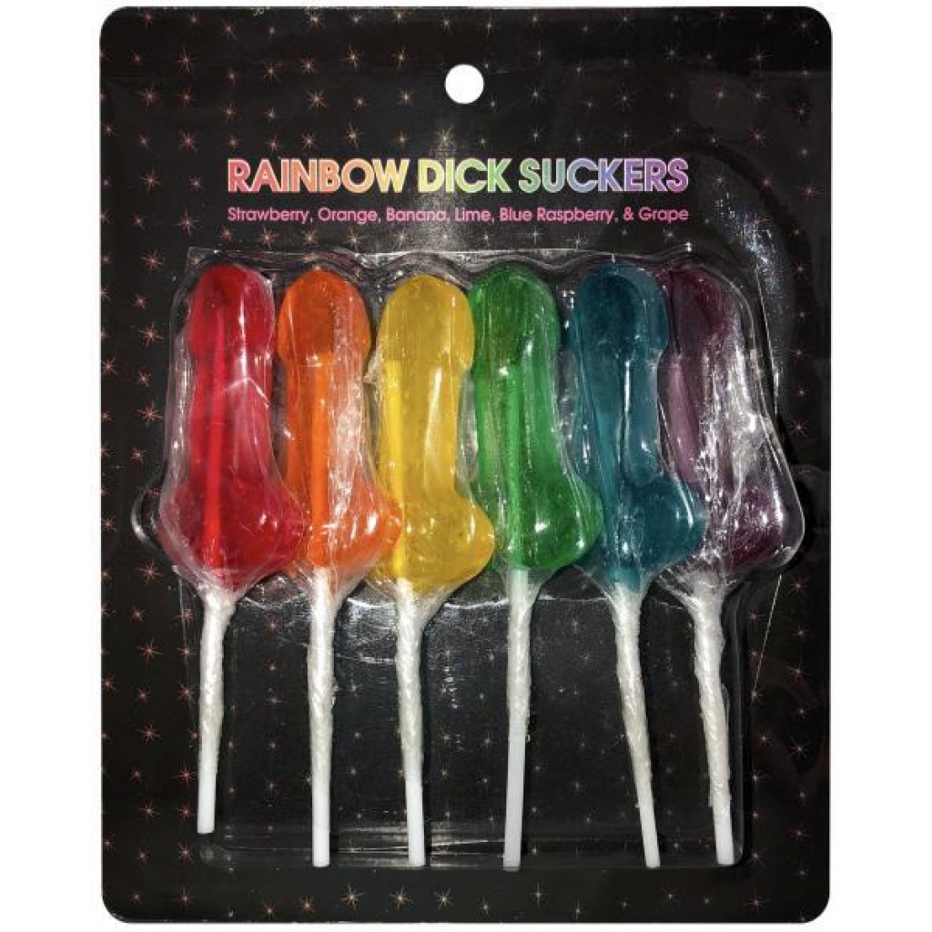 Rainbow Dick Suckers - 6 Count Assorted