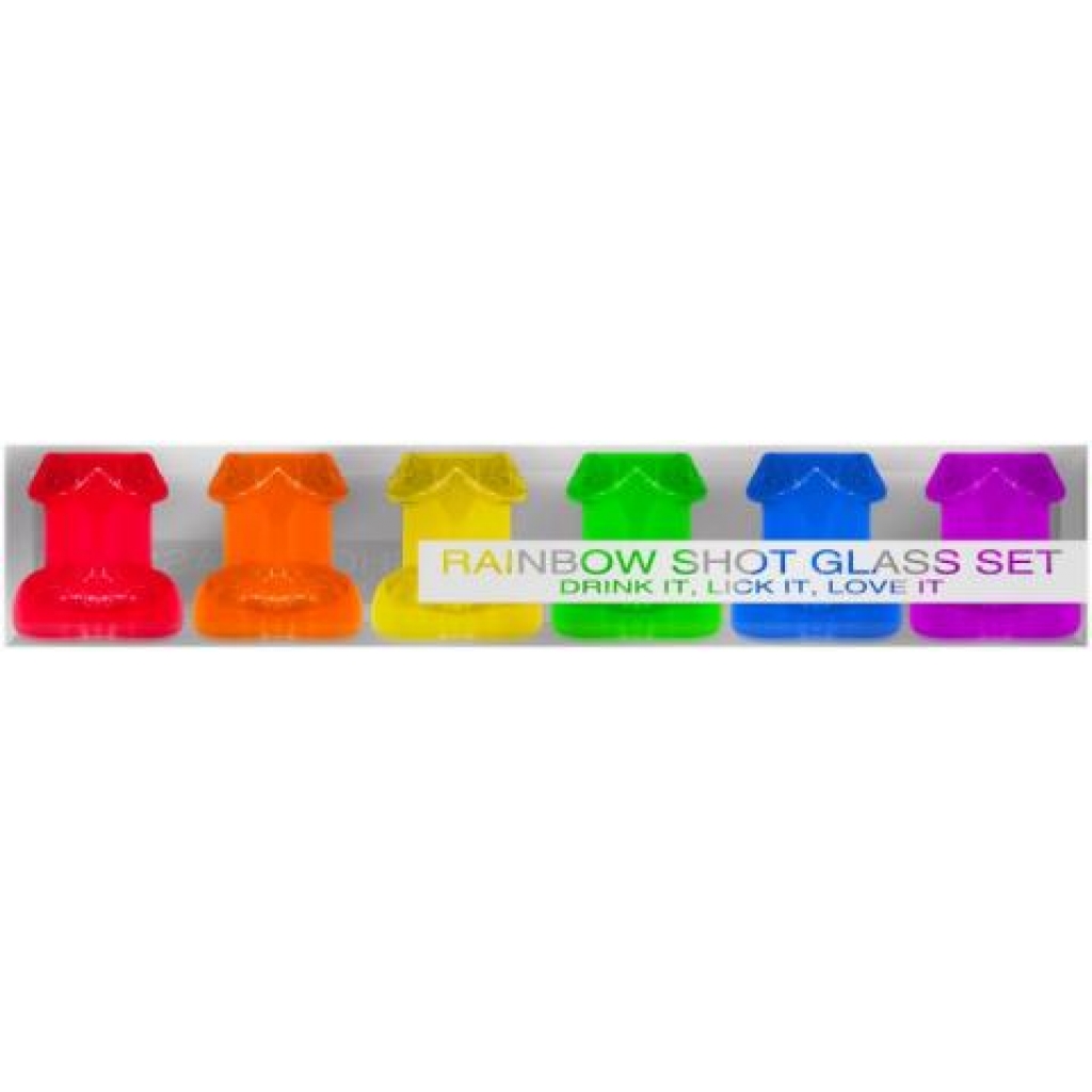 Rainbow Shot Glass Set: 6pc Colorful Fun