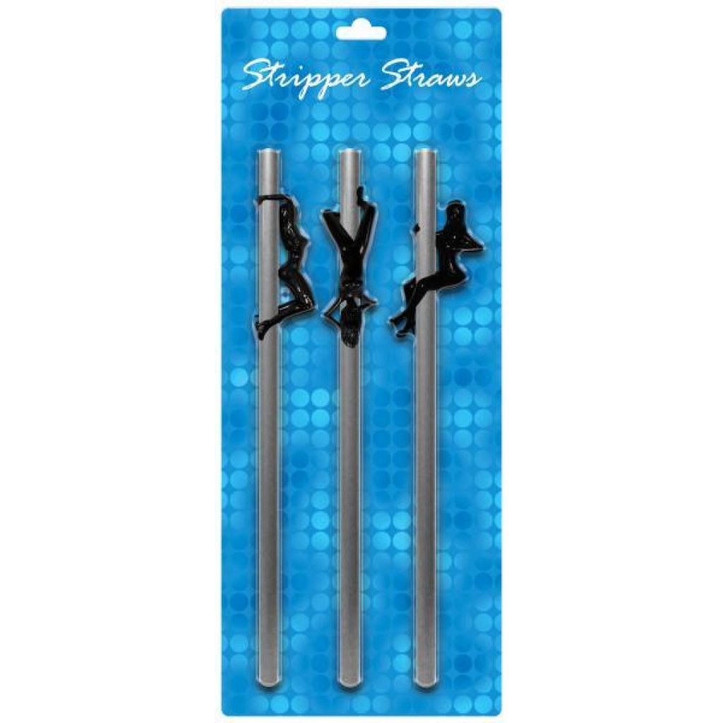 Kheper Games Stripper Straws Female - 3 Pack Silver