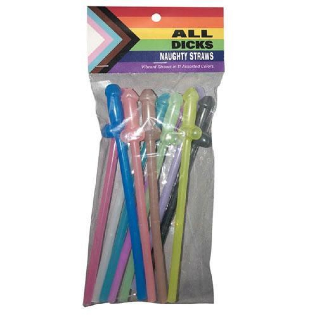 All Dicks Naughty Straws - 12 Pack