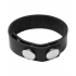 3 Snap Leather Cock Ring - Black