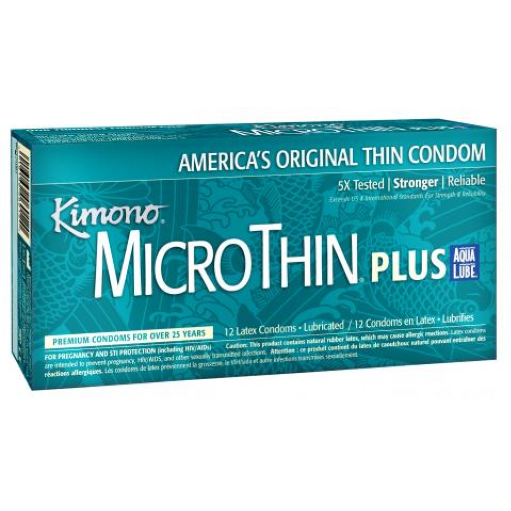 Kimono Micro Thin Condoms Aqua Lube 12 Pack - Clear