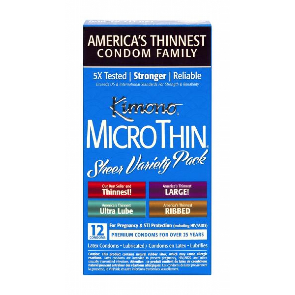 Kimono Micro Thin Variety Pack - 12 Condoms