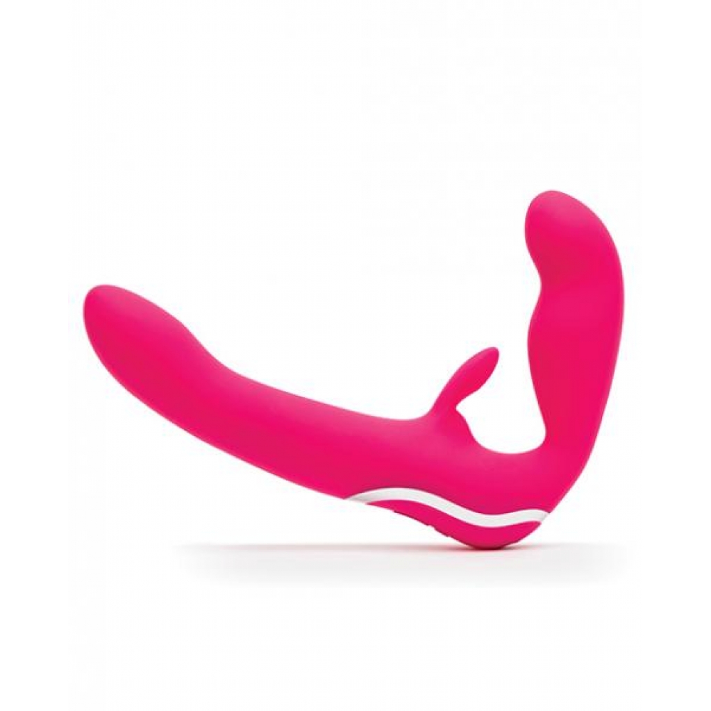 Happy Rabbit Rechargeable Pink Vibrating Strapless Strap On