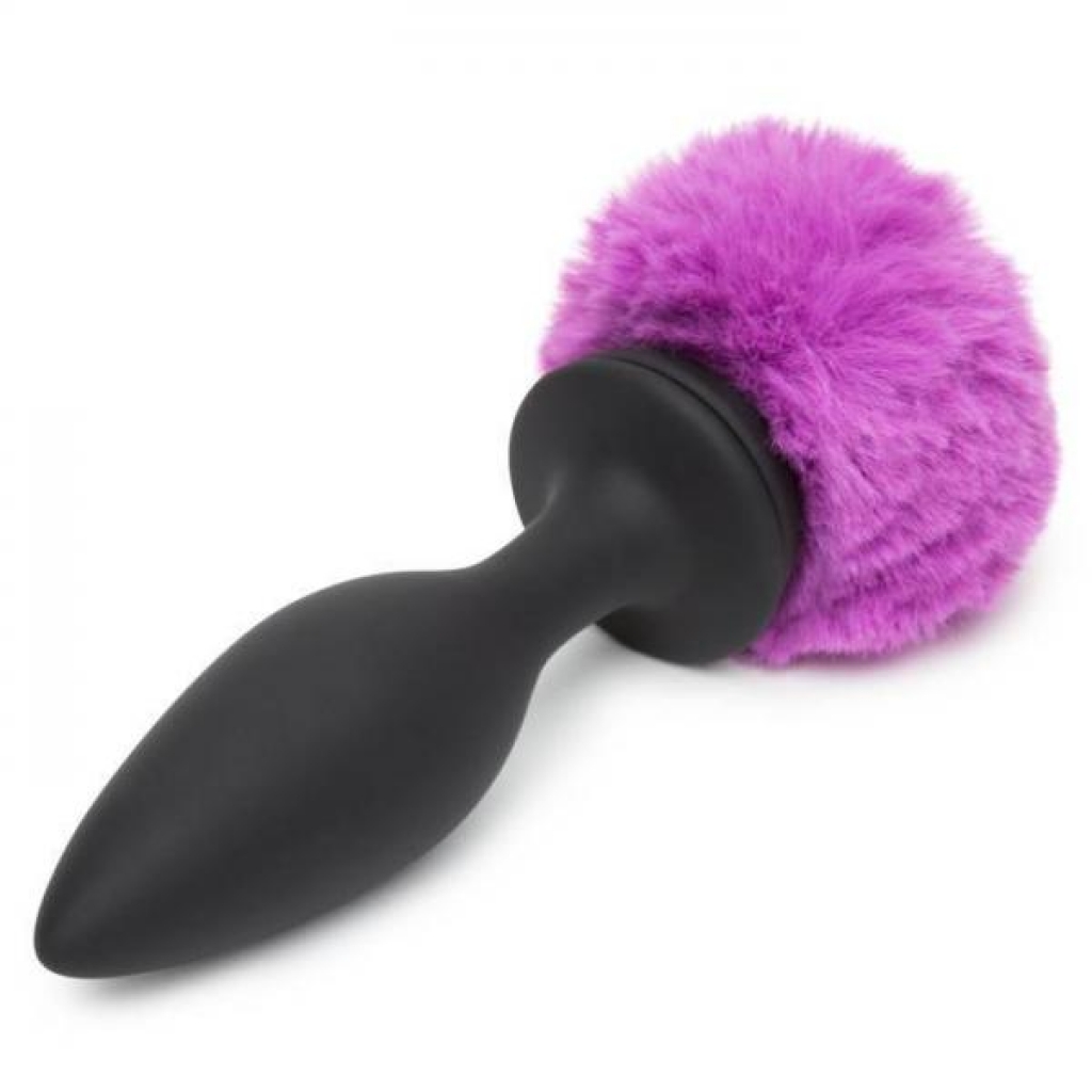 Happy Rabbit Large Vibrating Bunny Tail Butt Plug - Purple