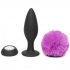 Happy Rabbit Large Vibrating Bunny Tail Butt Plug - Purple