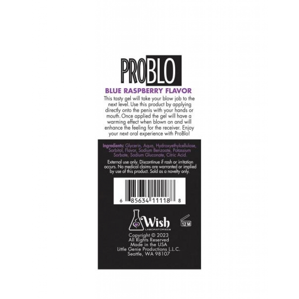 Problo Oral Pleasure Gel - Blue Raspberry - 1.5 Oz