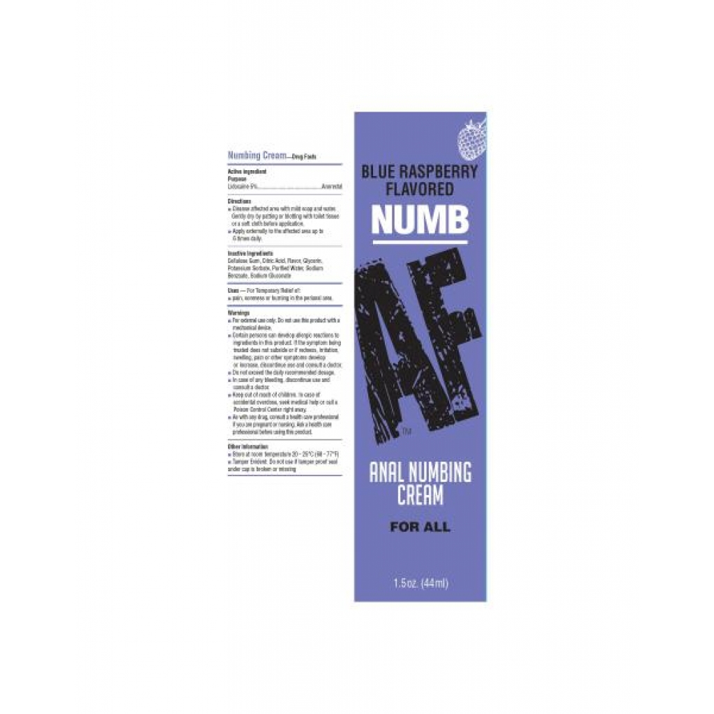 Numb Af Desensitizing Anal Gel - Blue Raspberry 1.5 Oz