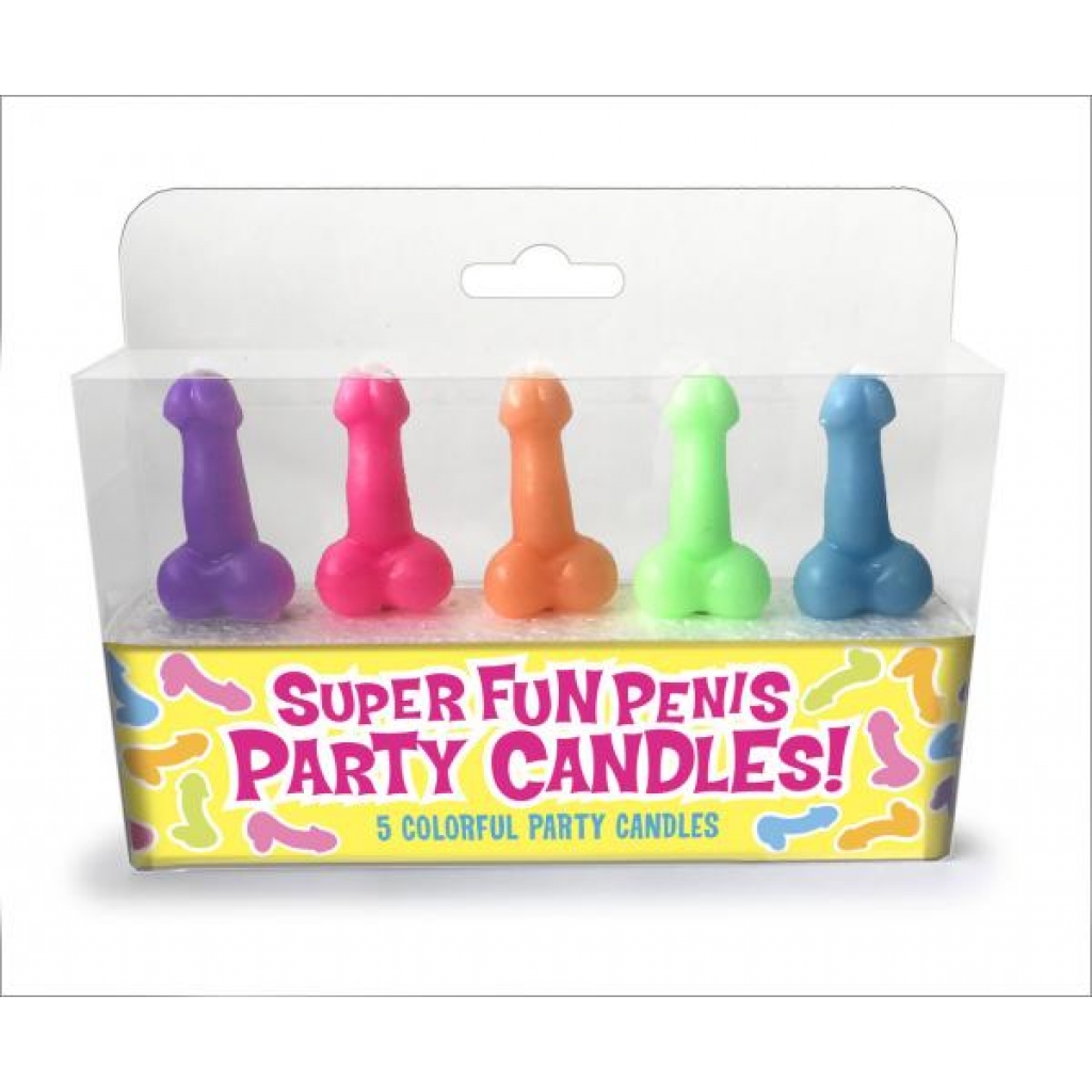 Super Fun Penis Party Candles 5 Colorful Party Candles