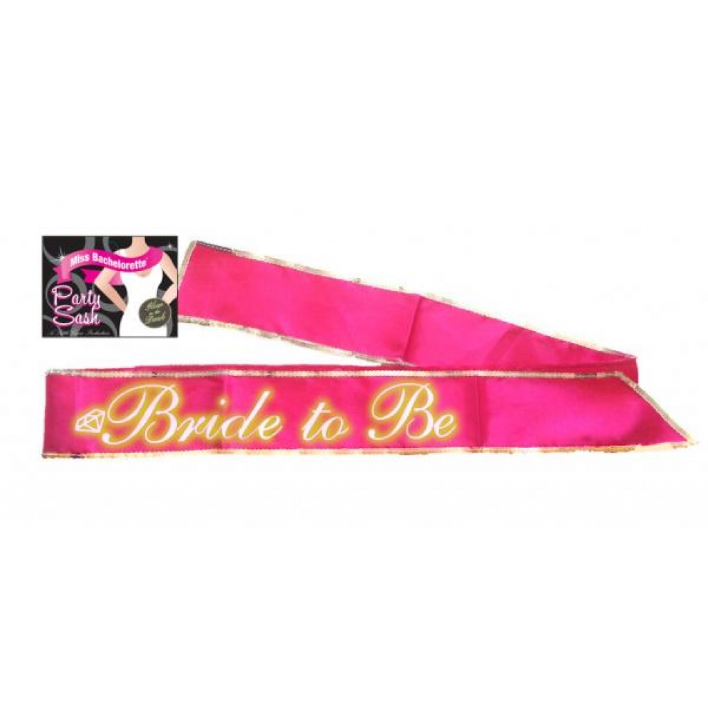 Bride To Be Glow In The Dark Sash: Hot Pink