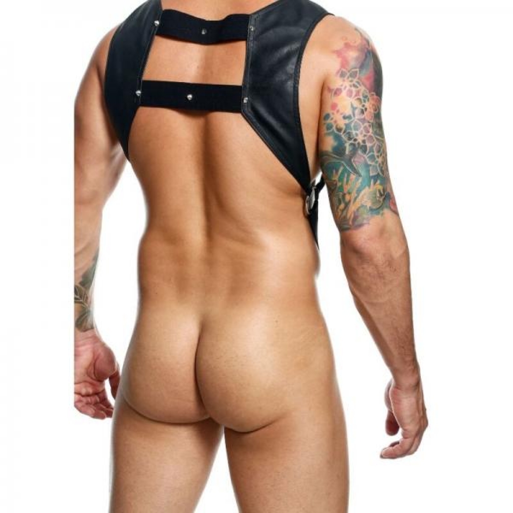 Male Basics Dungeon Croptop Cockring Harness - Black