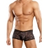 Male Power Mini Shorts - Stretch Lace Black Medium