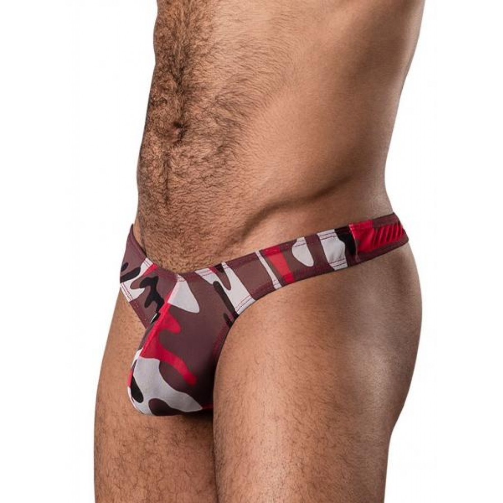 Stylish Cumouflage Stretch Thong with Contoured Pouch