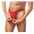 Male Power Pull Tab Thong Red Small