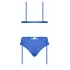 Sassy Bra, Garter & Rouched Panty Set - Cobalt - 2XL