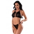 Glitz & Glam Halter Bralette & Panty Set - Black S/M