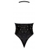 Glitz & Glam Teddy with Snap Crotch - Black, 2XL