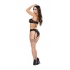 Ooh La Lace Demi Bra, Garter & Tanga Set - Black (2XL)