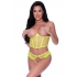 Love Star Bustier and Panty Set - Charteuse L/XL